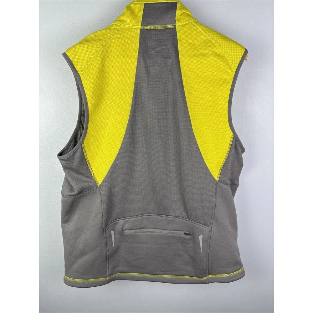 LL Bean Vest Jacket Mens L Yellow Gray Wind Pro Polartec Full Zip Outdoor NWT - Picture 6 of 9